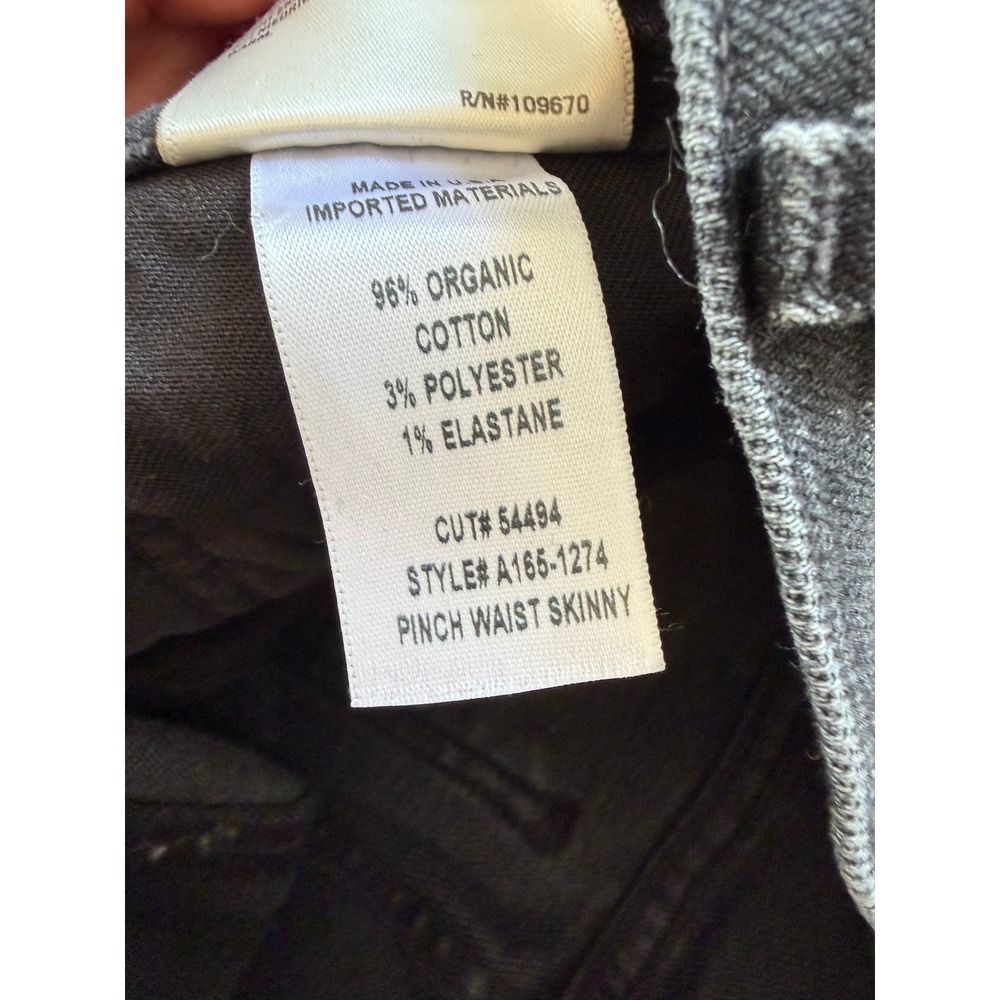Agolde Pinch Waist Skinny Jeans Womens in Black Size 27 (P1) - Picture 3 of 7